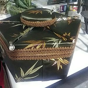 Silk Oriental vintage jewelry box